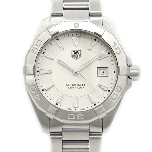 電池交換済 TAG Heuer タグホイヤー アクアレーサー WAY1111 デイト 300m防水 シルバー SS ステンレス メンズ クォーツ【6ヶ月保証】【腕時計】【中古】