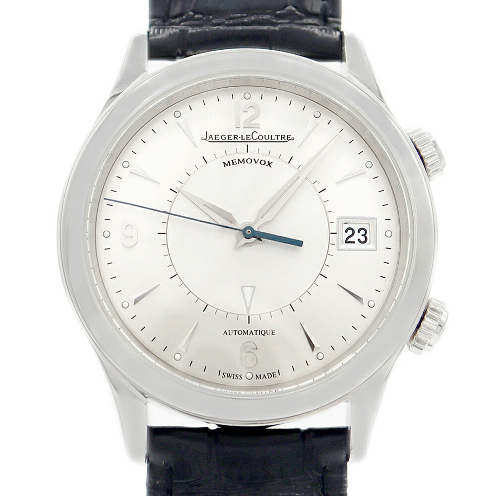 JAEGER LECOULTRE ジャガールクルト マスターメモボックス Q1418430 174.8.96 50m防水 デイト シルバー SS ステンレス 純正ベルト 純正尾錠 メンズ 自動巻き【6ヶ月保証】【腕時計】【中古】