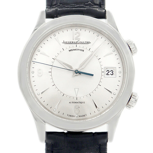 JAEGER LECOULTRE ジャガールクルト マスターメモボックス Q1418430 174.8.96 50m防水 デイト シルバー SS ステンレス 純正ベルト 純正尾錠 メンズ 自動巻き【6ヶ月保証】【腕時計】【中古】