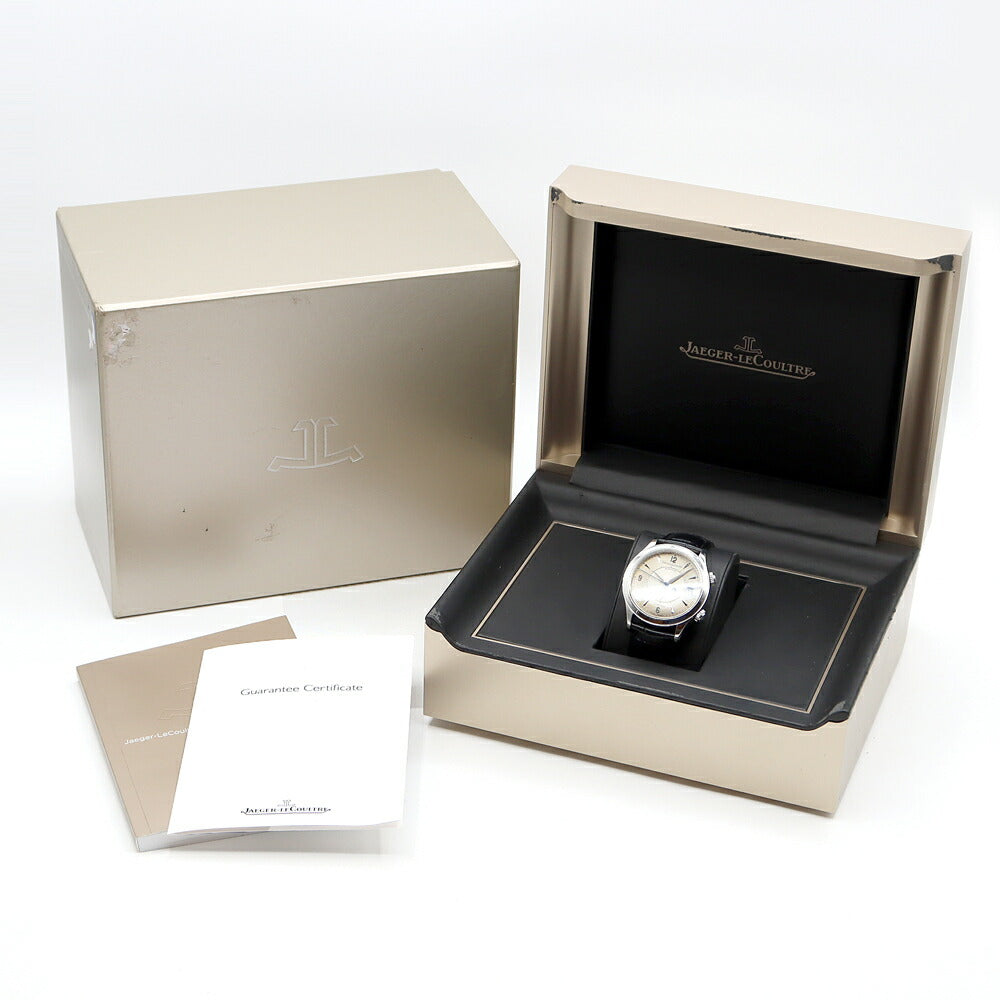 JAEGER LECOULTRE ジャガールクルト マスターメモボックス Q1418430 174.8.96 50m防水 デイト シルバー SS ステンレス 純正ベルト 純正尾錠 メンズ 自動巻き【6ヶ月保証】【腕時計】【中古】