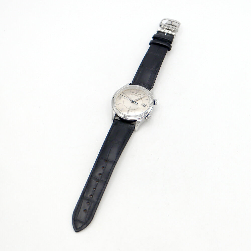 JAEGER LECOULTRE ジャガールクルト マスターメモボックス Q1418430 174.8.96 50m防水 デイト シルバー SS ステンレス 純正ベルト 純正尾錠 メンズ 自動巻き【6ヶ月保証】【腕時計】【中古】