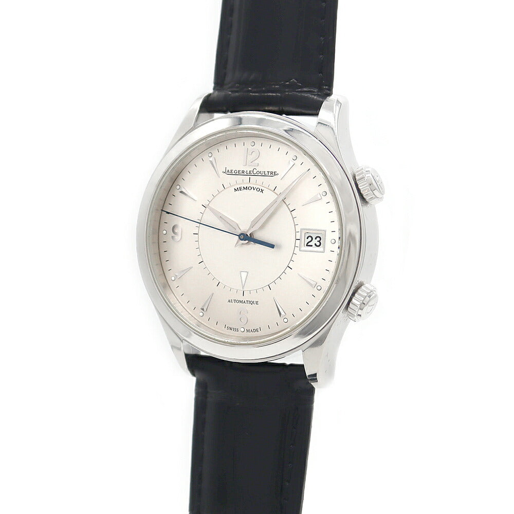 JAEGER LECOULTRE ジャガールクルト マスターメモボックス Q1418430 174.8.96 50m防水 デイト シルバー SS ステンレス 純正ベルト 純正尾錠 メンズ 自動巻き【6ヶ月保証】【腕時計】【中古】