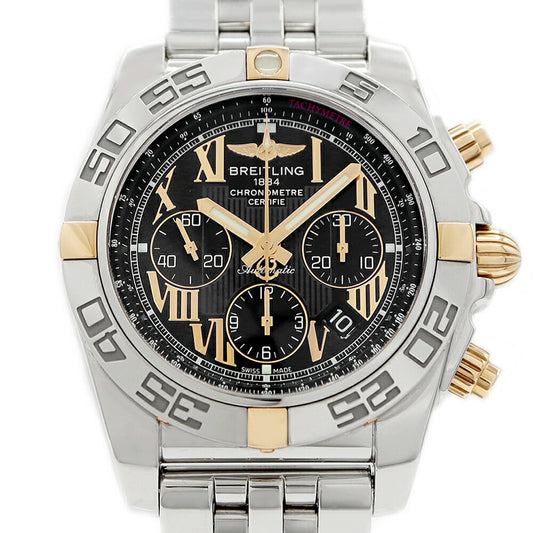 Internally inspected BREITLING Chronomat 44 Bicolo IB0110 Chronograph Small Second 500m Water Resistant Date Black PG Pink Gold SS Stainless Steel Combi Men's Automatic Winding [6 Month Warranty] [Watch] [Used]