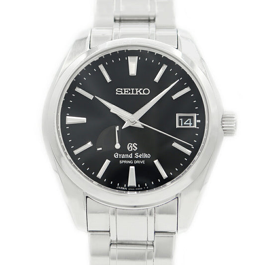 SEIKO GS Grand Seiko Spring Drive 9R65-0AA0 SBGA003 Power Reserve Back Skelton Date Black SS Stainless Steel Men's Automatic Winding [6 Month Warranty] [Watch] [Used]