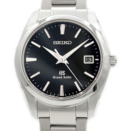 Battery replaced SEIKO GS Grand Seiko 9F62-0AB0 100m waterproof date black SS stainless steel men's quartz [6 month warranty] [watch] [used]