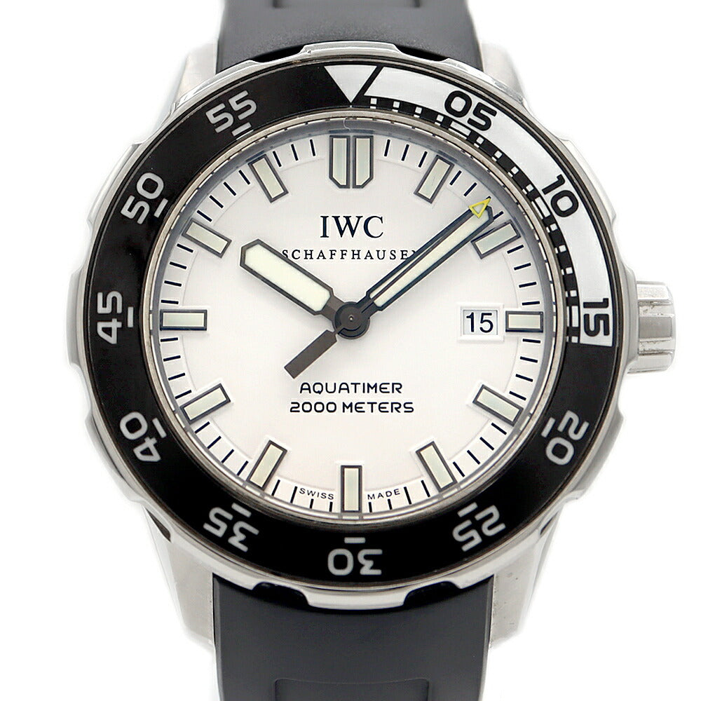 IWC インターナショナルウォッチカンパニー アクアタイマー オートマティック 2000 IW356806 2000m防水 デイト 白 ホワイト SS ステンレス 純正ベルト 純正尾錠 メンズ 自動巻き【6ヶ月保証】【腕時計】【中古】