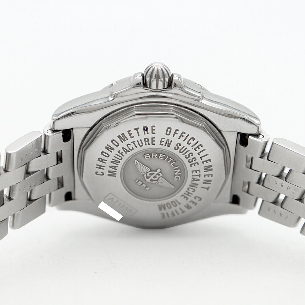 電池交換済 BREITLING ブライトリング コックピット レディ A71356 ダイヤモンド 8Pダイヤ デイト 100m防水 シルバー SS ステンレス クォーツ レディース【6ヶ月保証】【腕時計】【中古】