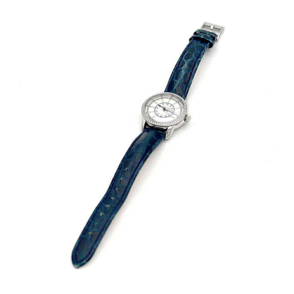 電池交換済 HAMILTON ハミルトン レイルロード ダイヤベゼル H403910 ダイヤモンド 12Pダイヤ 白 ホワイトシェル 純正ベルト 純正尾錠 SS ステンレス レディース クォーツ【6ヶ月保証】【腕時計】【中古】