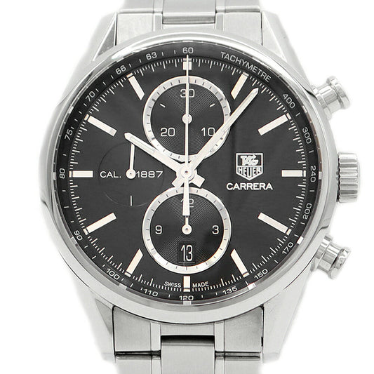 Internally inspected TAG Heuer Carrera Caliber 1887 Chronograph CAR2110 BA0720 Date 100m Water Resistant Back Sketch Black SS Stainless Steel Men's Automatic Winding [6 Month Warranty] [Watch] [Used]