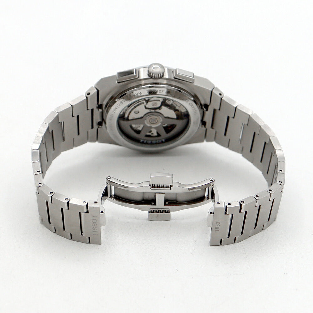 Internally inspected TISSOT PRX Automatic Chronograph T137.427.11.011.00 Date 100m Water Resistant Back Skew Silver SS Stainless Steel Men's Automatic Winding [6 Month Warranty] [Watch] [Used]