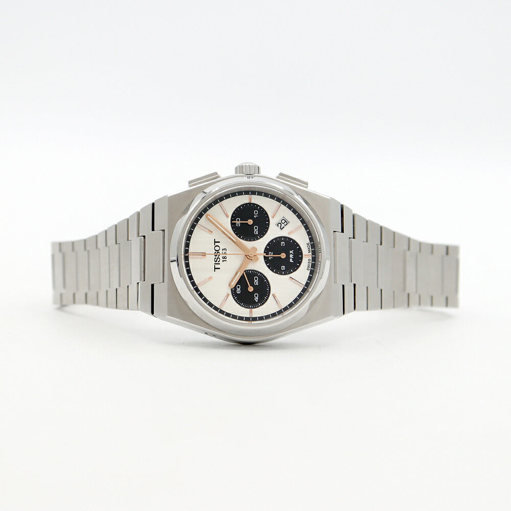 Internally inspected TISSOT PRX Automatic Chronograph T137.427.11.011.00 Date 100m Water Resistant Back Skew Silver SS Stainless Steel Men's Automatic Winding [6 Month Warranty] [Watch] [Used]
