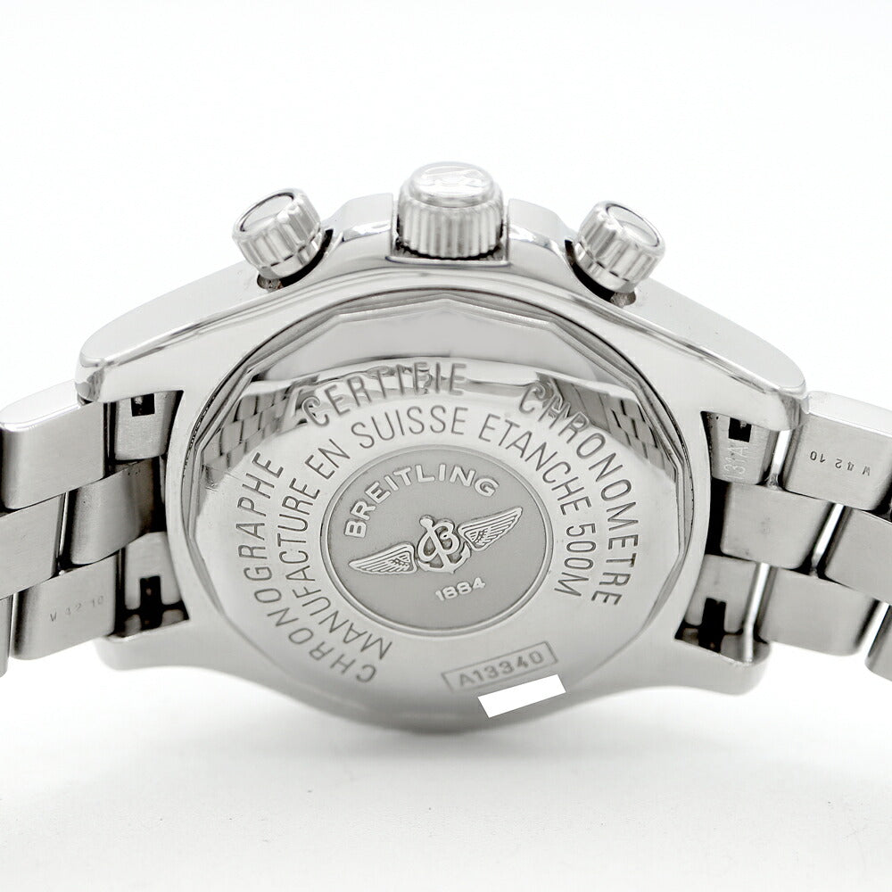 Internally inspected BREITLING Super Ocean Chronograph A13340 Day Date 500m Water Resistant Black SS Stainless Steel Men's Automatic Winding [6 Month Warranty] [Watch] [Used]