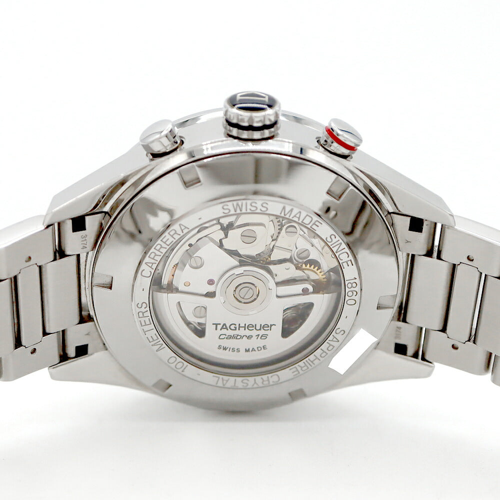 内部点検済 TAG Heuer タグホイヤー カレラ キャリバー16 クロノグラフ CV2A1S デイデイト 100m防水 裏スケ 茶 ブラウン SS ステンレス メンズ 自動巻き【6ヶ月保証】【腕時計】【中古】