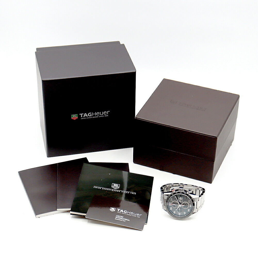 TAG Heuer タグホイヤー カレラ キャリバー1887 クロノグラフ CAR2A11 BA0799 デイト 100m防水 裏スケ グレー SS ステンレス CE セラミック メンズ 自動巻き【6ヶ月保証】【腕時計】【中古】