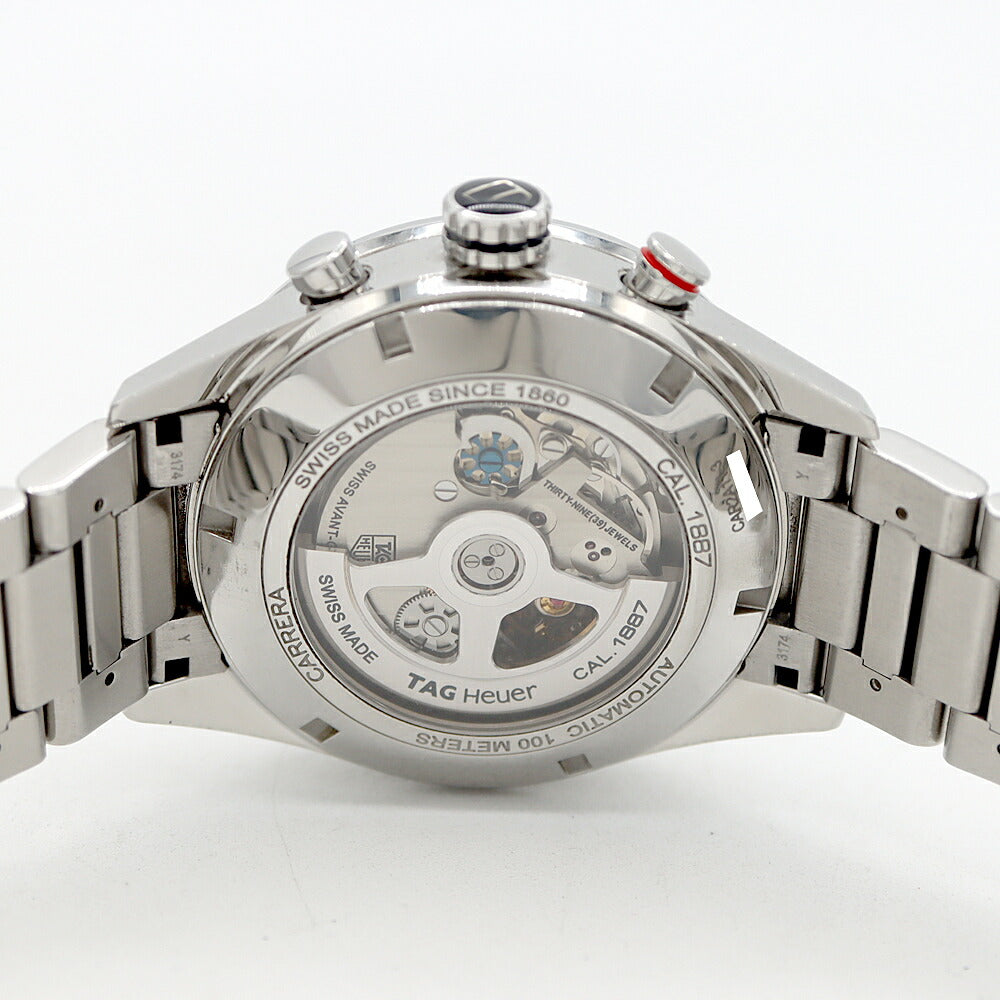 TAG Heuer タグホイヤー カレラ キャリバー1887 クロノグラフ CAR2A11 BA0799 デイト 100m防水 裏スケ グレー SS ステンレス CE セラミック メンズ 自動巻き【6ヶ月保証】【腕時計】【中古】
