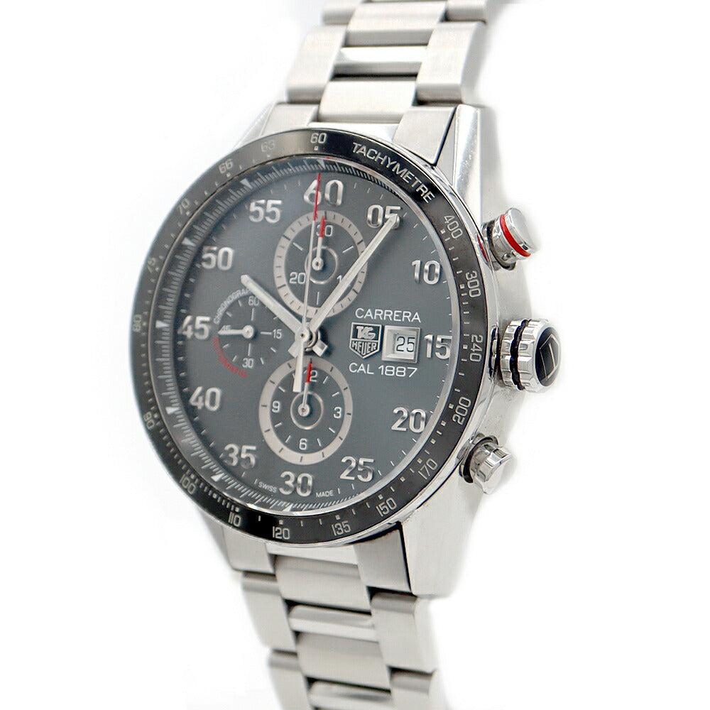 TAG Heuer タグホイヤー カレラ キャリバー1887 クロノグラフ CAR2A11 BA0799 デイト 100m防水 裏スケ グレー SS ステンレス CE セラミック メンズ 自動巻き【6ヶ月保証】【腕時計】【中古】
