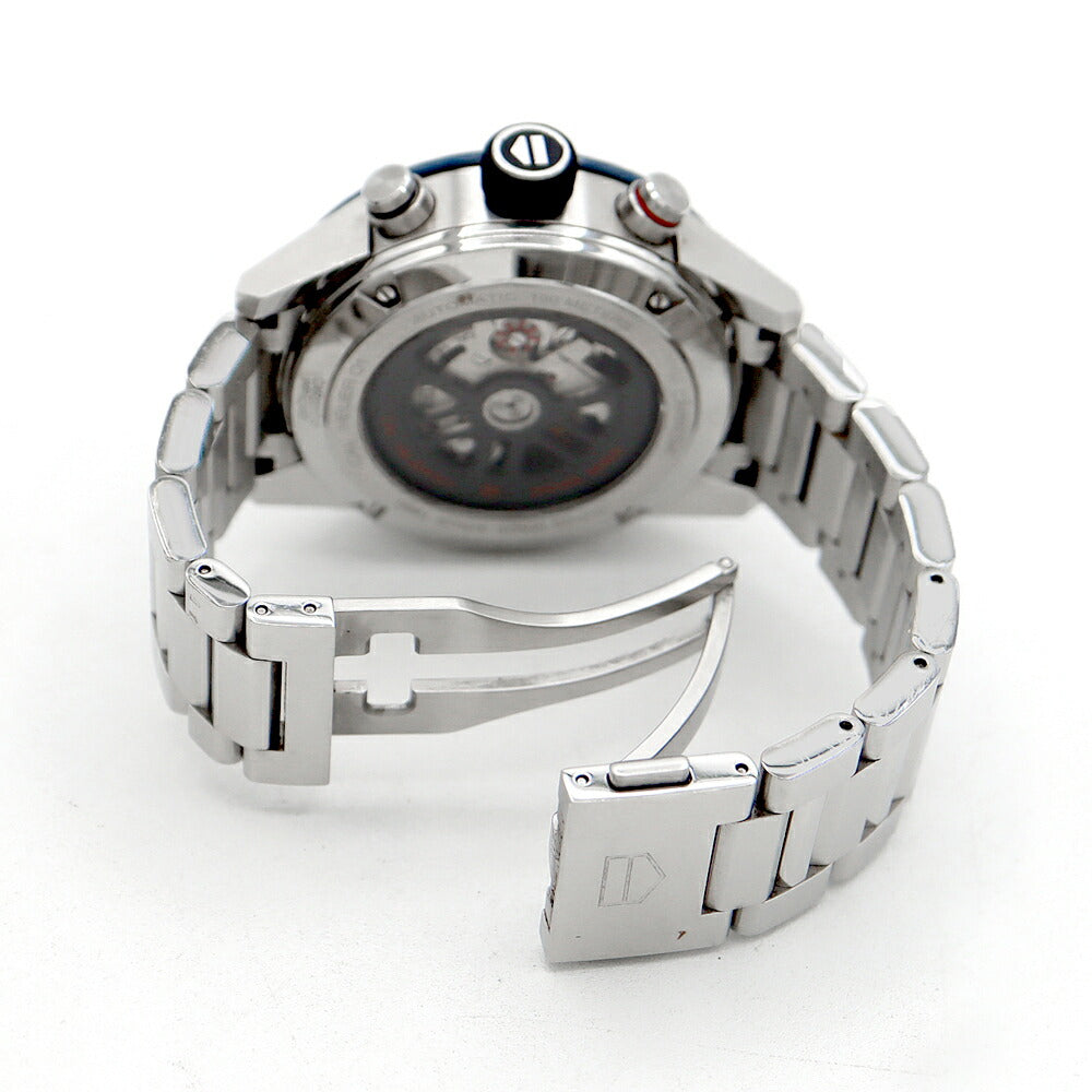 内部点検済 TAG Heuer タグホイヤー カレラ キャリバー ホイヤー01 クロノグラフ CAR201T BA0766 100m防水 デイト 青 ブルー スケルトン SS ステンレス メンズ 自動巻き【6ヶ月保証】【腕時計】【中古】