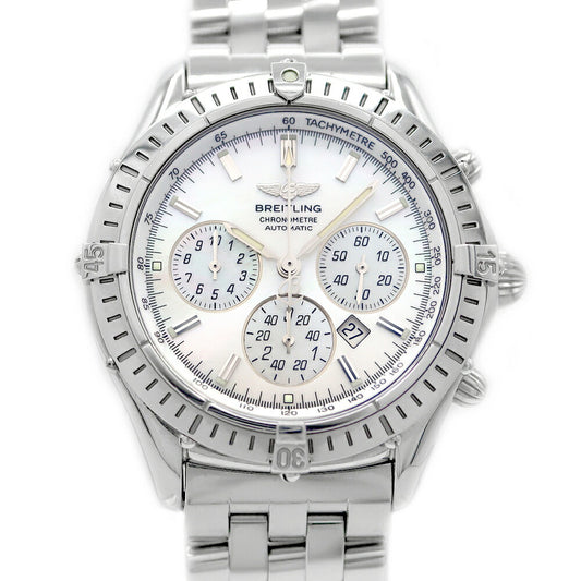 Internally inspected BREITLING Shadow Flyback Chronograph B35312 Date 100m Water Resistant White White Shell SS Stainless Steel Men's Automatic Winding [6 Month Warranty] [Watch] [Used]