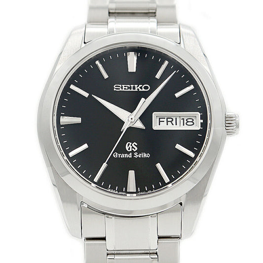 Battery replaced SEIKO GS Grand Seiko 9F83-0AH0 SBGT037 Day Date Black SS Stainless Steel Men's Quartz [6 Month Warranty] [Watch] [Used]