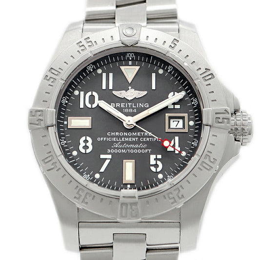 BREITLING ブライトリング アベンジャー シーウルフ A17330 3000m防水 デイト グレー SS ステンレス メンズ 自動巻き【6ヶ月保証】【腕時計】【中古】