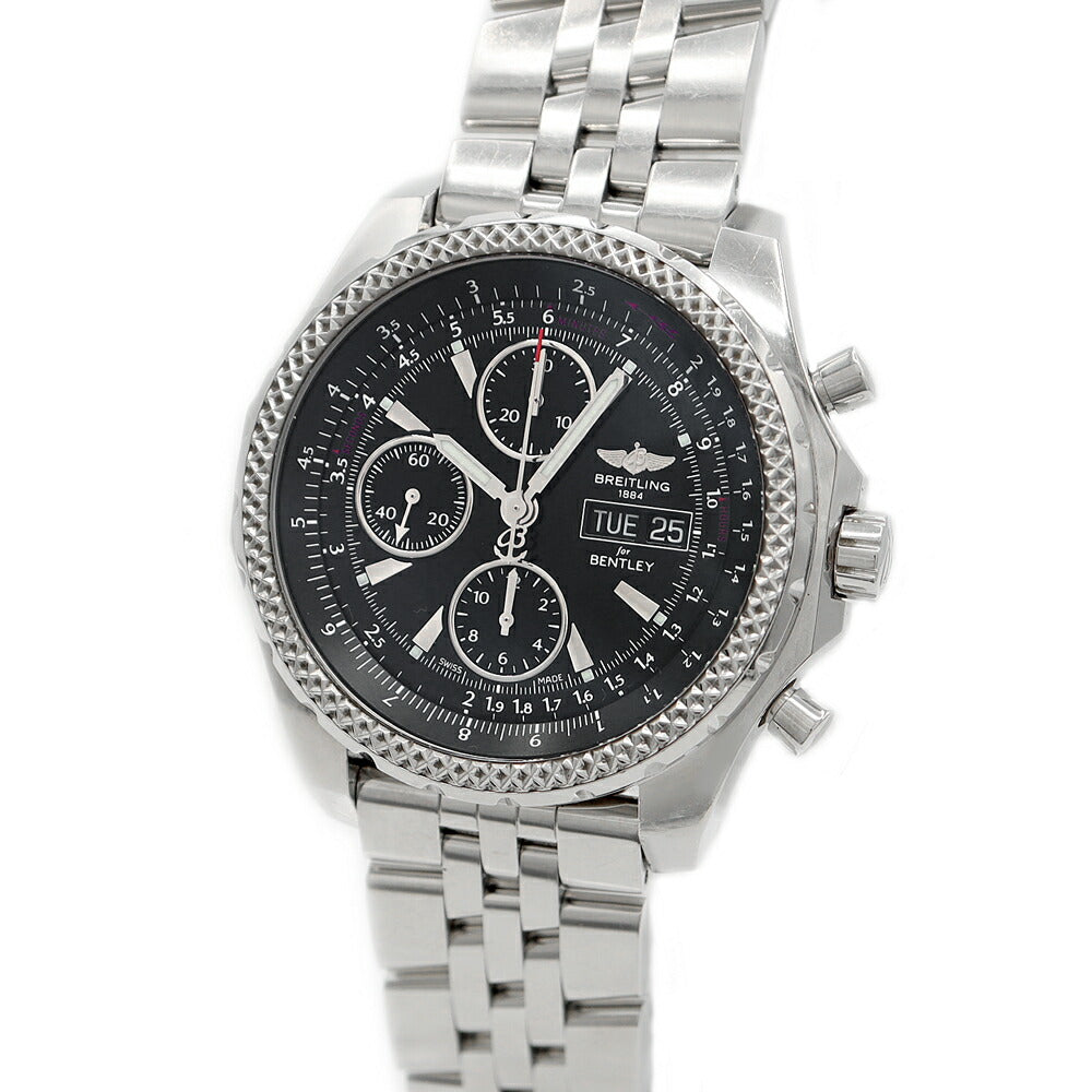 BREITLING ブライトリング ベントレーGT クロノグラフ A13362 100m防水 デイデイト 黒 ブラック SS ステンレス メンズ 自動巻き【自社保証6ヶ月】【腕時計】【中古】