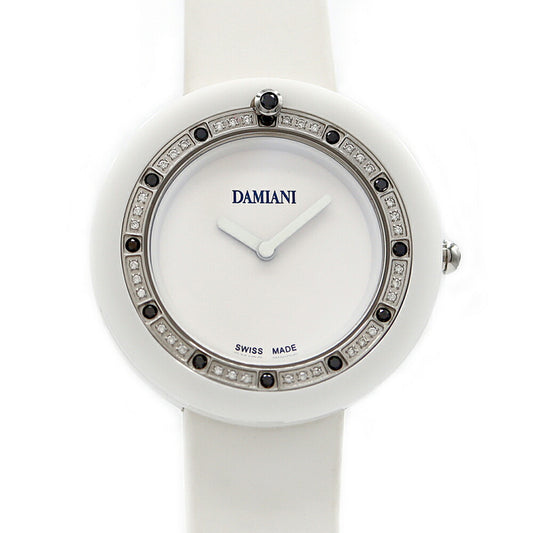 Battery replaced DAMIANI Belle Epoque Diamond Bezel BCLSDW37 Diamond White White CE Ceramic Genuine Belt Genuine Buckle Ladies Quartz [6 Month Warranty] [Watch] [Used]