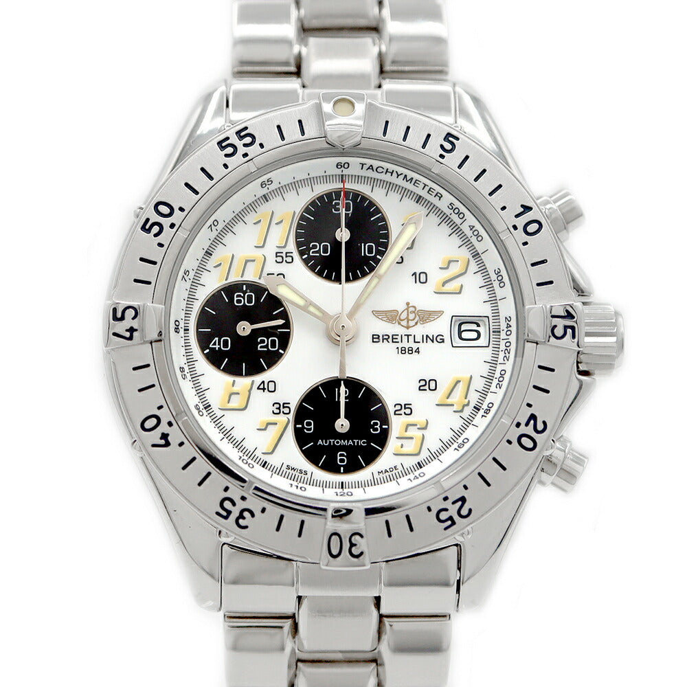 内部点検済 BREITLING ブライトリング コルト クロノグラフ A13035.1 デイト 100m防水 白 ホワイト SS ステンレス 自動巻き【6ヶ月保証】【腕時計】【中古】