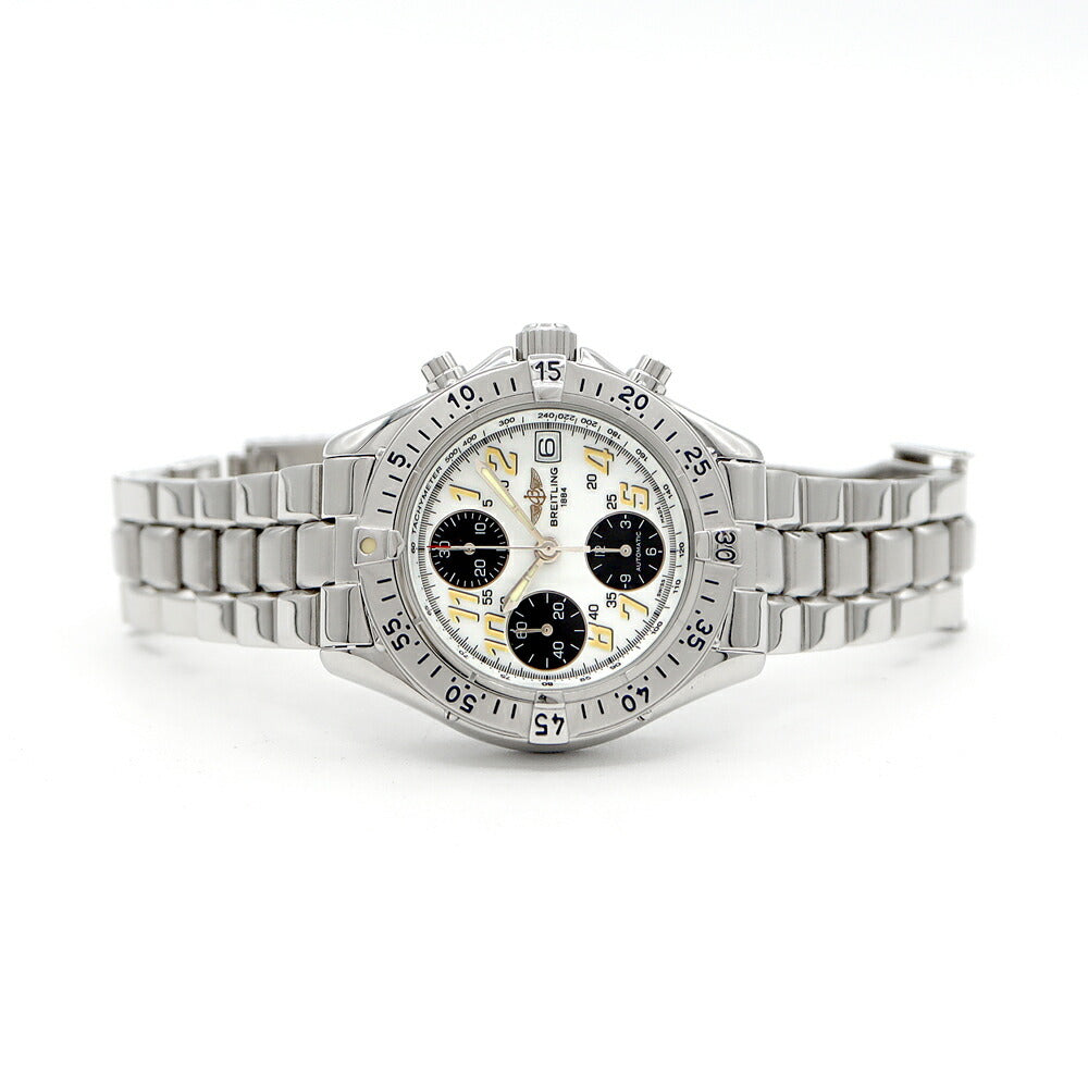内部点検済 BREITLING ブライトリング コルト クロノグラフ A13035.1 デイト 100m防水 白 ホワイト SS ステンレス 自動巻き【6ヶ月保証】【腕時計】【中古】