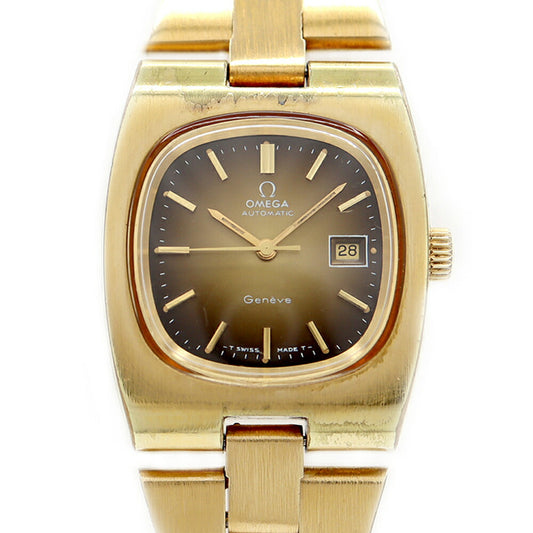 OMEGA Geneva 566.0075 Cal.624 Date Brown YGP Yellow Gold SS Stainless Steel Combi Men's Automatic Winding Antique Vintage [Watch] [Used]