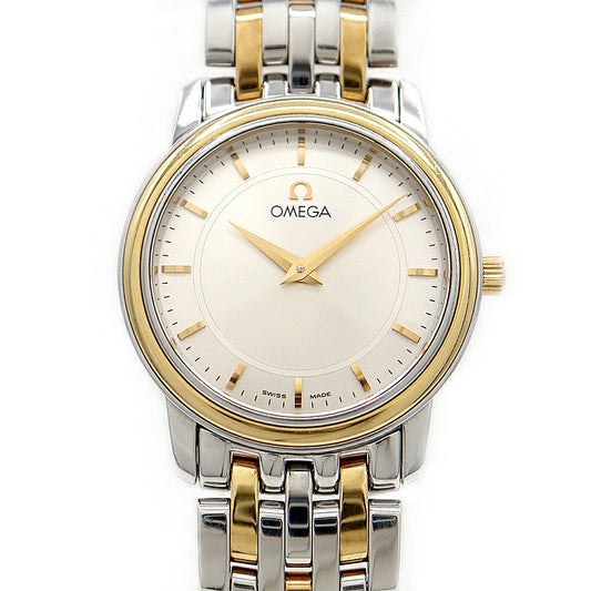 電池交換済 OMEGA オメガ DeVille デビル 4380.31.00 シルバー SS ステンレス YG イエローゴールド コンビ レディース クォーツ デヴィル【6ヶ月保証】【腕時計】【中古】