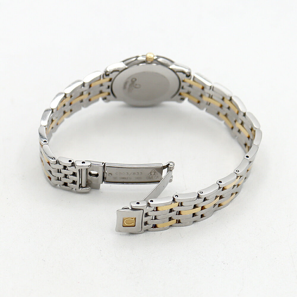 電池交換済 OMEGA オメガ DeVille デビル 4380.31.00 シルバー SS ステンレス YG イエローゴールド コンビ レディース クォーツ デヴィル【6ヶ月保証】【腕時計】【中古】