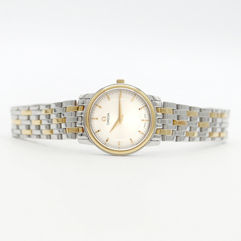 電池交換済 OMEGA オメガ DeVille デビル 4380.31.00 シルバー SS ステンレス YG イエローゴールド コンビ レディース クォーツ デヴィル【6ヶ月保証】【腕時計】【中古】