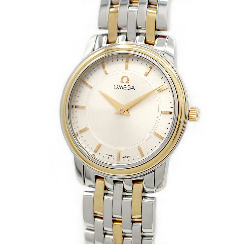 電池交換済 OMEGA オメガ DeVille デビル 4380.31.00 シルバー SS ステンレス YG イエローゴールド コンビ レディース クォーツ デヴィル【6ヶ月保証】【腕時計】【中古】