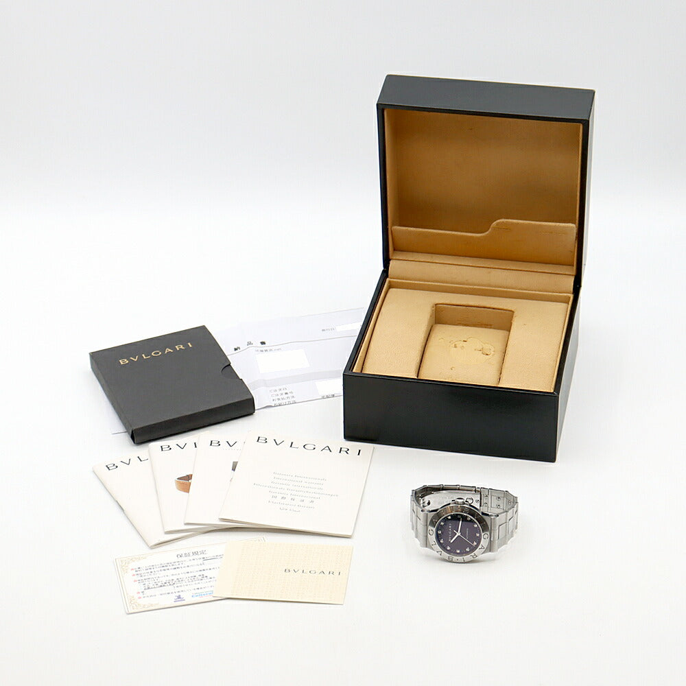 BVLGARI ブルガリ ディアゴノ スポーツ 11Pダイヤ LCV35S ダイヤモンド デイト 黒 ブラック SS ステンレス メンズ 自動巻き【6ヶ月保証】【腕時計】【中古】