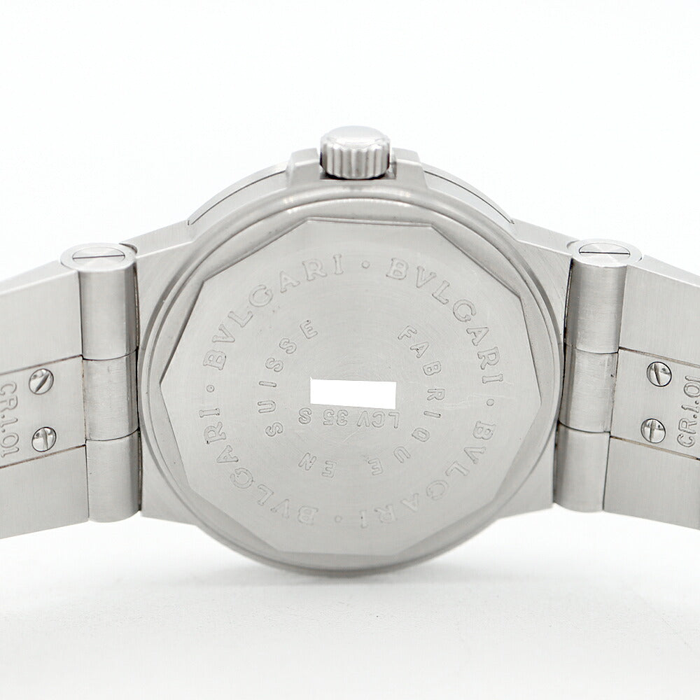 BVLGARI ブルガリ ディアゴノ スポーツ 11Pダイヤ LCV35S ダイヤモンド デイト 黒 ブラック SS ステンレス メンズ 自動巻き【6ヶ月保証】【腕時計】【中古】