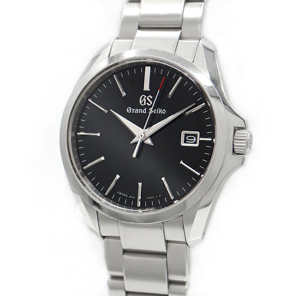 電池交換済 SEIKO セイコー GS グランドセイコー 9F62-0AG0 100m防水 デイト 黒 ブラック SS ステンレス メンズ クォーツ【6ヶ月保証】【腕時計】【中古】
