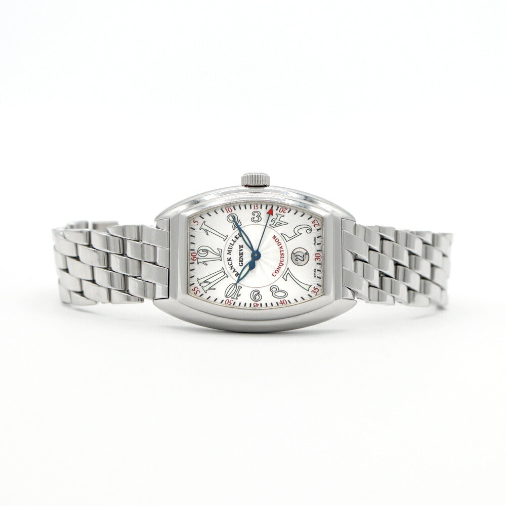 内部点検済 FRANCK MULLER フランクミュラー コンキスタドール 8005SC デイト シルバー ギョーシェ SS ステンレス メンズ 自動巻き【6ヶ月保証】【中古】【腕時計】