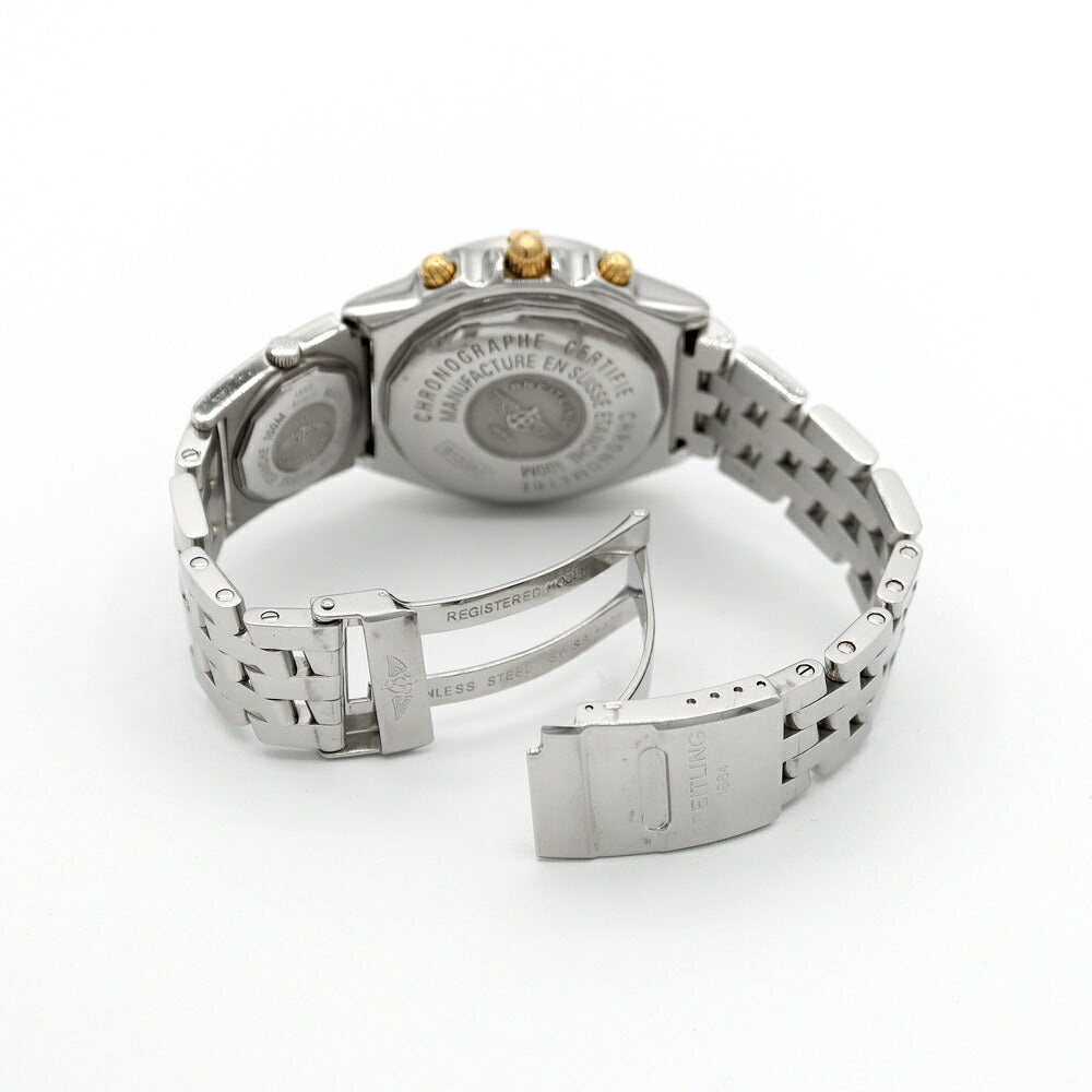 内部点検済 BREITLING ブライトリング クロノマット ビコロ UTCモジュール クロノグラフ B13352 A70172 100m防水 ネイビー ゴールド SS ステンレス YG イエローゴールド コンビ メンズ 自動巻き クォーツ【6ヶ月保証】【腕時計】【中古】
