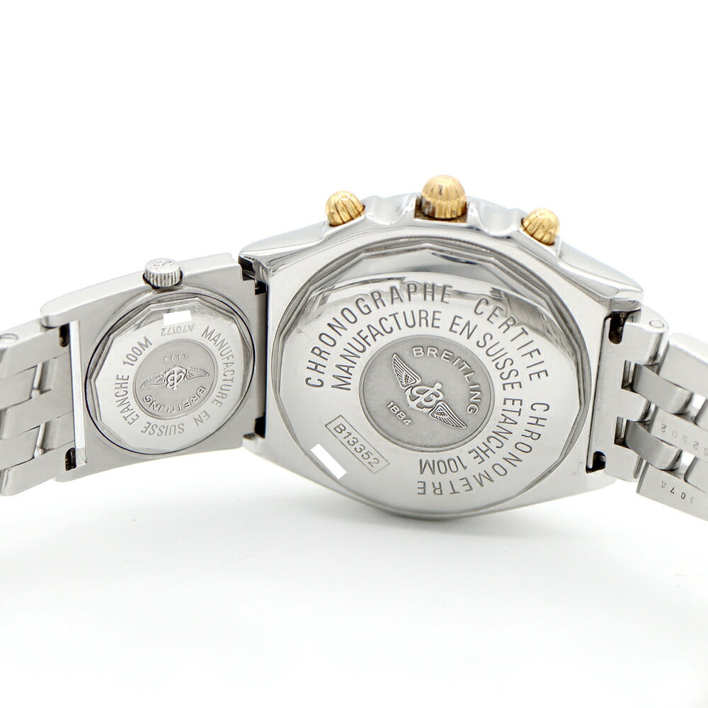 内部点検済 BREITLING ブライトリング クロノマット ビコロ UTCモジュール クロノグラフ B13352 A70172 100m防水 ネイビー ゴールド SS ステンレス YG イエローゴールド コンビ メンズ 自動巻き クォーツ【6ヶ月保証】【腕時計】【中古】