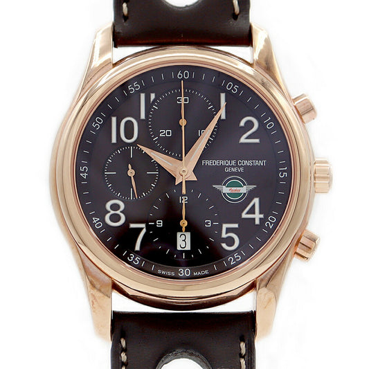 Internally inspected FREDERIQUE CONSTANT Healey Challenge Automatic Chronograph World Limited 1888 Pieces FC-392CH6B4 Date Brown PGP Pink Gold SS Stainless Steel Genuine Belt Genuine Buckle Men's Automatic Winding [6 Month Warranty] [Watch] [Used]