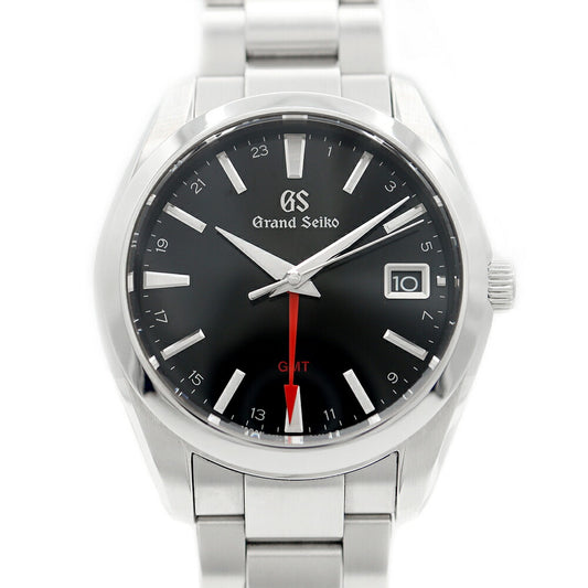 電池交換済 SEIKO セイコー グランドセイコー GS ヘリテージコレクション GMT 9F86-0AF0 SBGN013 デイト 黒 ブラック SS ステンレス メンズ クォーツ【6ヶ月保証】【腕時計】【中古】