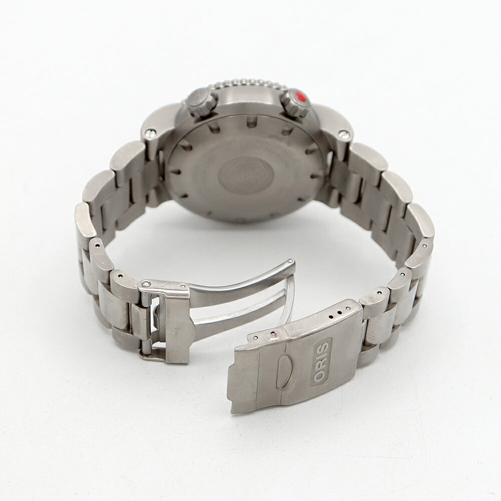 内部点検済 ORIS オリス レギュレーター ダイバーズ 649-7541 デイト 1000m防水 黒 ブラック Ti チタン メンズ 自動巻き【6ヶ月保証】【腕時計】【中古】