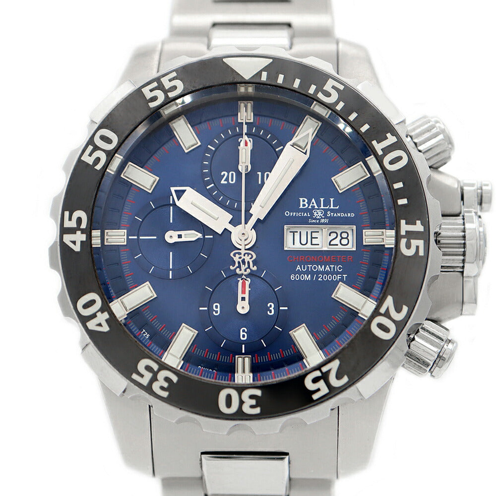 BALL ボール ウォッチ エンジニア ハイドロカーボン NEDU クロノグラフ DC3026A-SCJ-BE 600m防水 デイデイト 青 ブルー TI チタン SS ステンレス メンズ 自動巻き【6ヶ月保証】【腕時計】【中古】