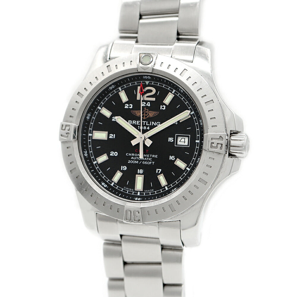 BREITLING ブライトリング コルト オートマチック A17388 デイト 200m防水 黒 ブラック SS ステンレス メンズ 自動巻き【6ヶ月保証】【腕時計】【中古】