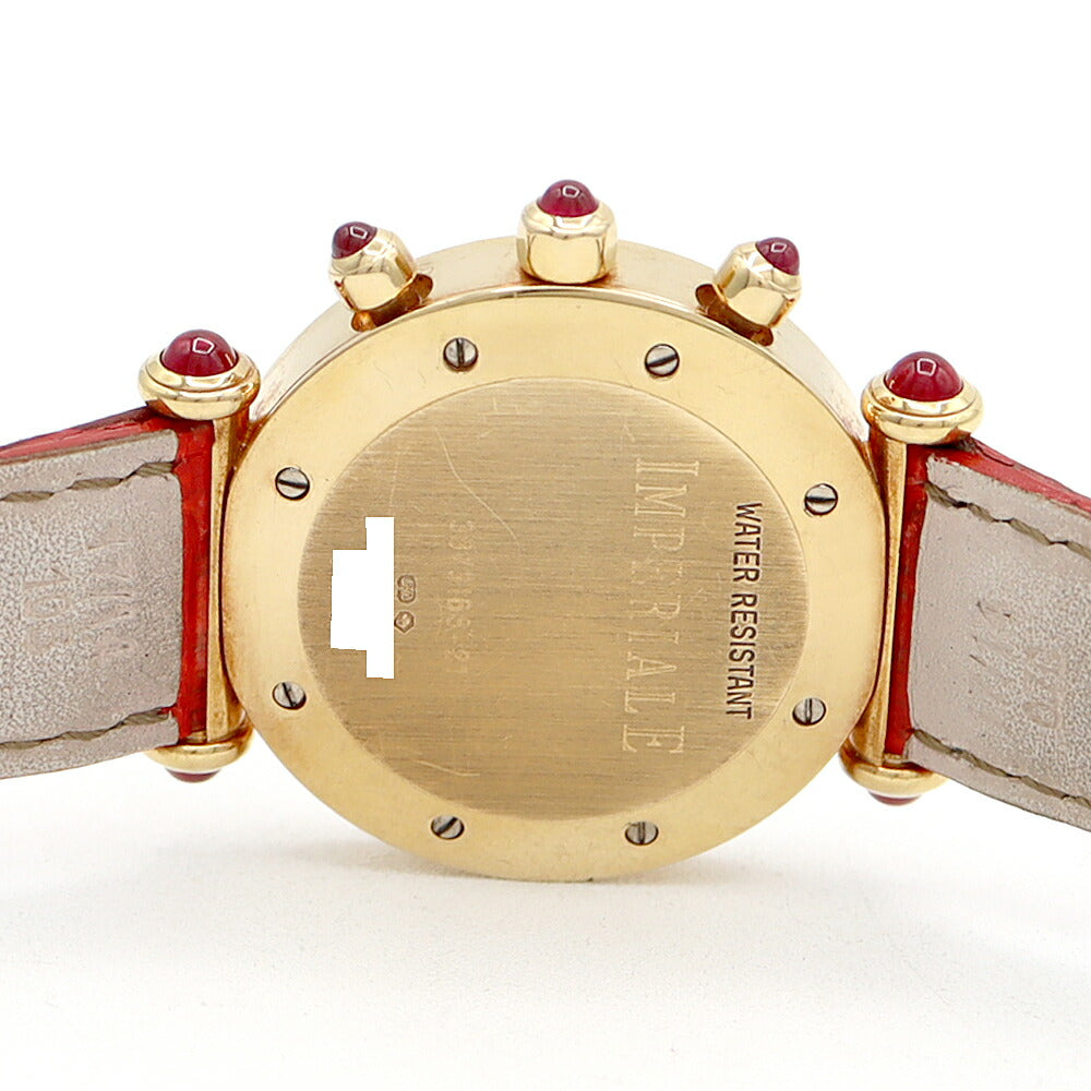 電池交換済 Chopard ショパール インペリアーレ クロノグラフ ダイヤベゼル 38/3168-21 ダイヤモンド 白 ホワイト K18YG イエローゴールド 純正ベルト 純正K18YG尾錠 レディース クォーツ【6ヶ月保証】【腕時計】【中古】