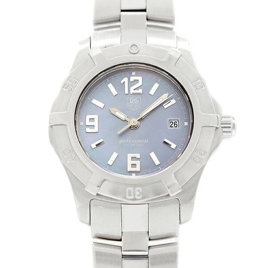 電池交換済 TAG Heuer タグホイヤー プロフェッショナル 2000 エクスクルーシブ WN1318 BA0333 デイト 200m防水 青 ブルーシェル SS ステンレス レディース クォーツ【6ヶ月保証】【腕時計】【中古】