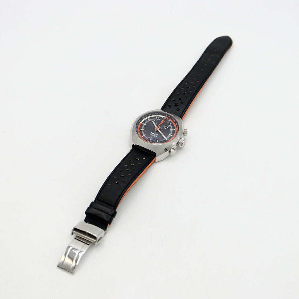 Internally inspected ORIS Chronograph 7564 50m Water Resistant Date Black SS Stainless Steel Genuine Belt Genuine Buckle Men's Automatic Winding [6 Month Warranty] [Watch] [Used]