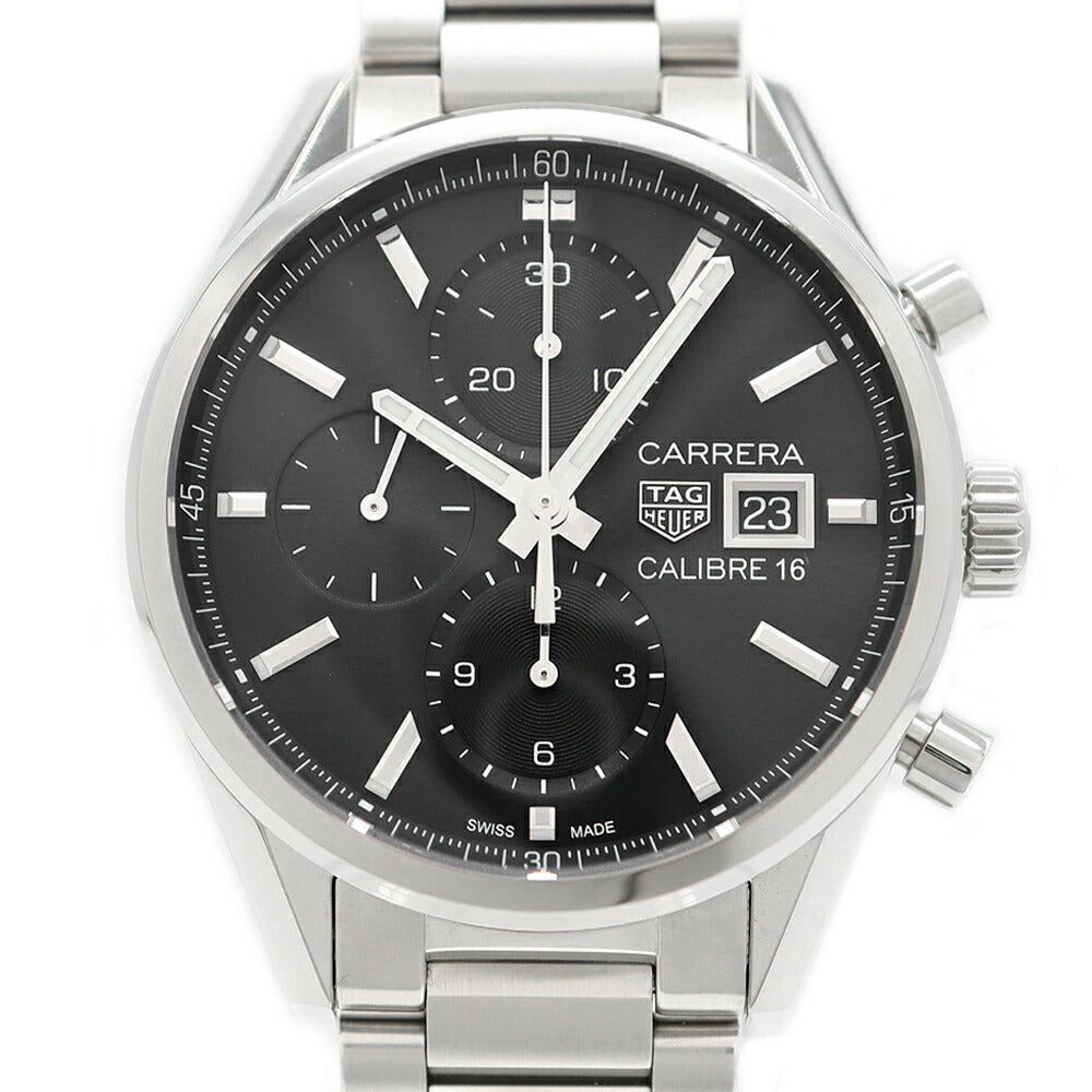 Internally inspected TAG Heuer Carrera Caliber 16 Chronograph CBK2110.BA0715 100m Water Resistant Date Back Scaling Small Second Black SS Stainless Steel Men's Automatic Winding [6 Month Warranty] [Watch] [Used]