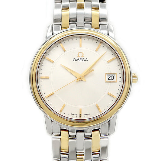 Battery replaced OMEGA DeVille Prestige 4310.31 Date 30m waterproof silver SS stainless steel YG yellow gold combination men's quartz Deville [6 months warranty] [Watch] [Used]