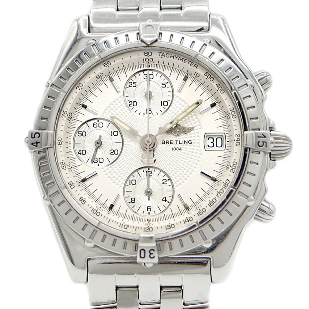 BREITLING ブライトリング クロノマット A13050 クロノグラフ 100m防水 デイト シルバー SS ステンレス メンズ 自動巻き【6ヶ月保証】【腕時計】【中古】